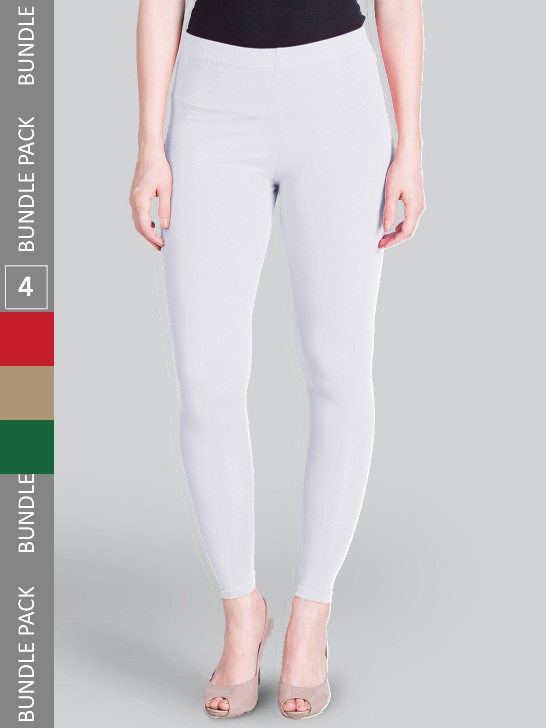 

LYRA Pack Of 4 Ankle-Length Leggings, White