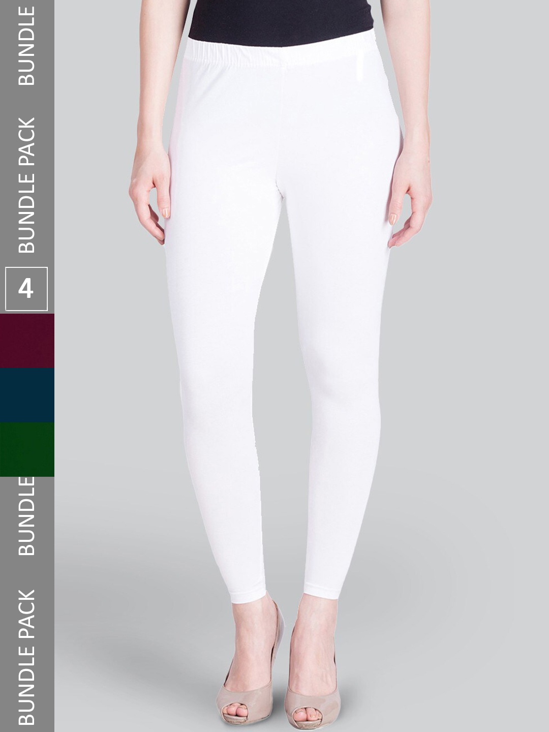 

LYRA Pack Of 4 Ankle-Length Leggings, White