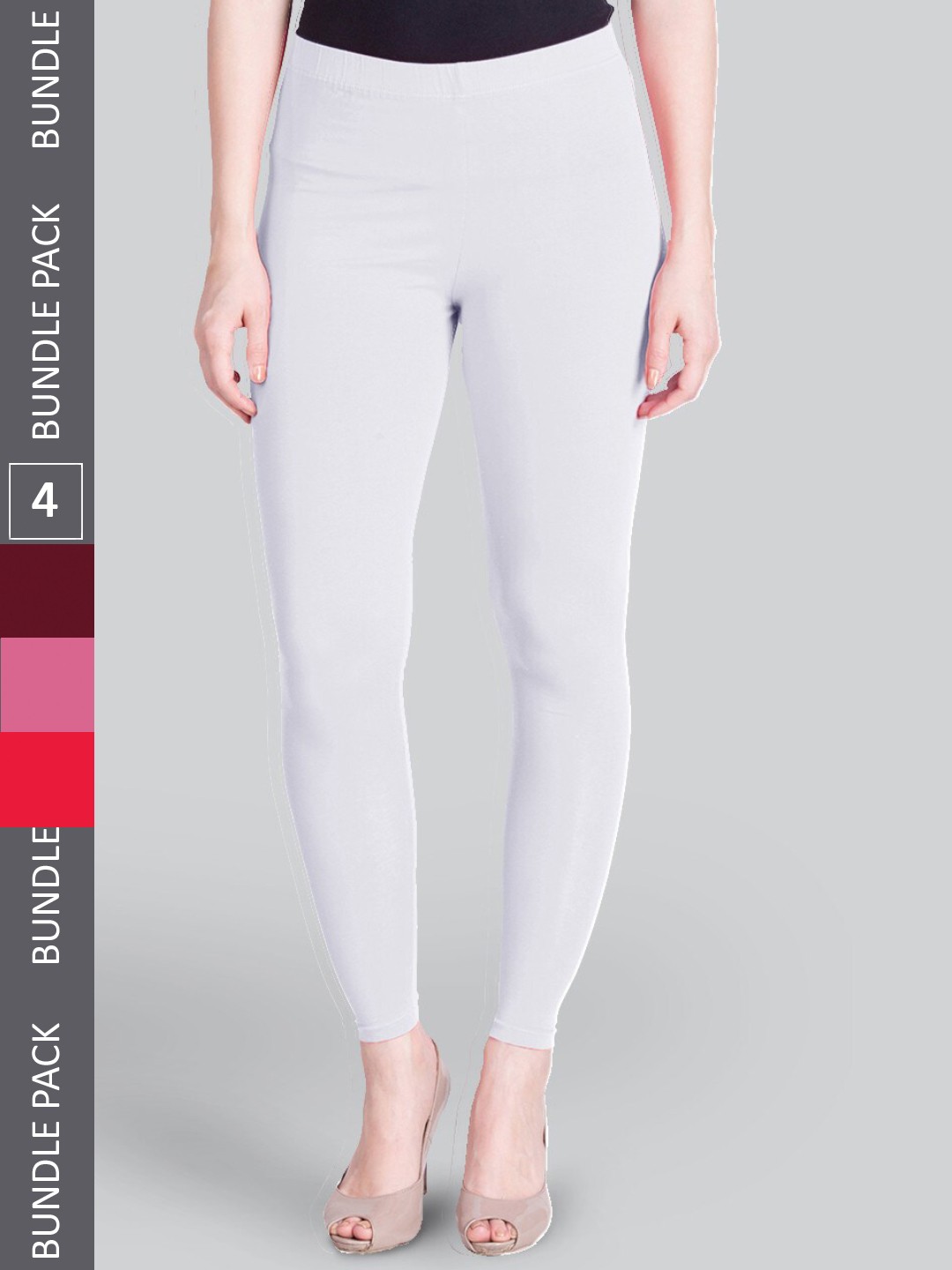 

LYRA Pack Of 4 Ankle-Length Leggings, White