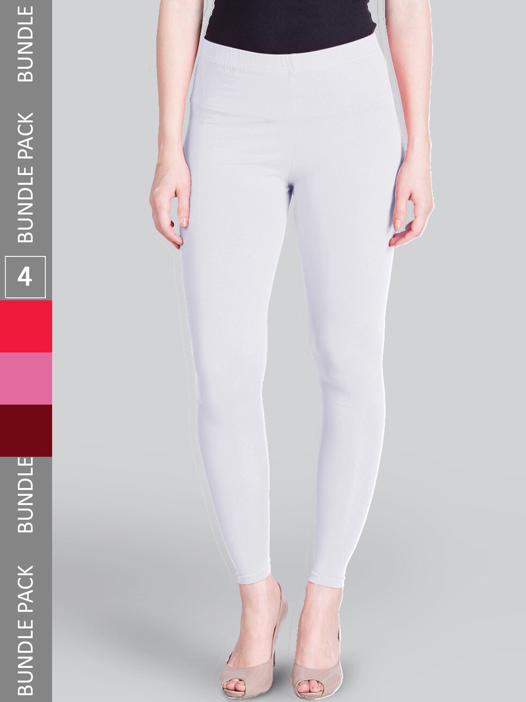 

LYRA Pack Of 4 Ankle-Length Leggings, White