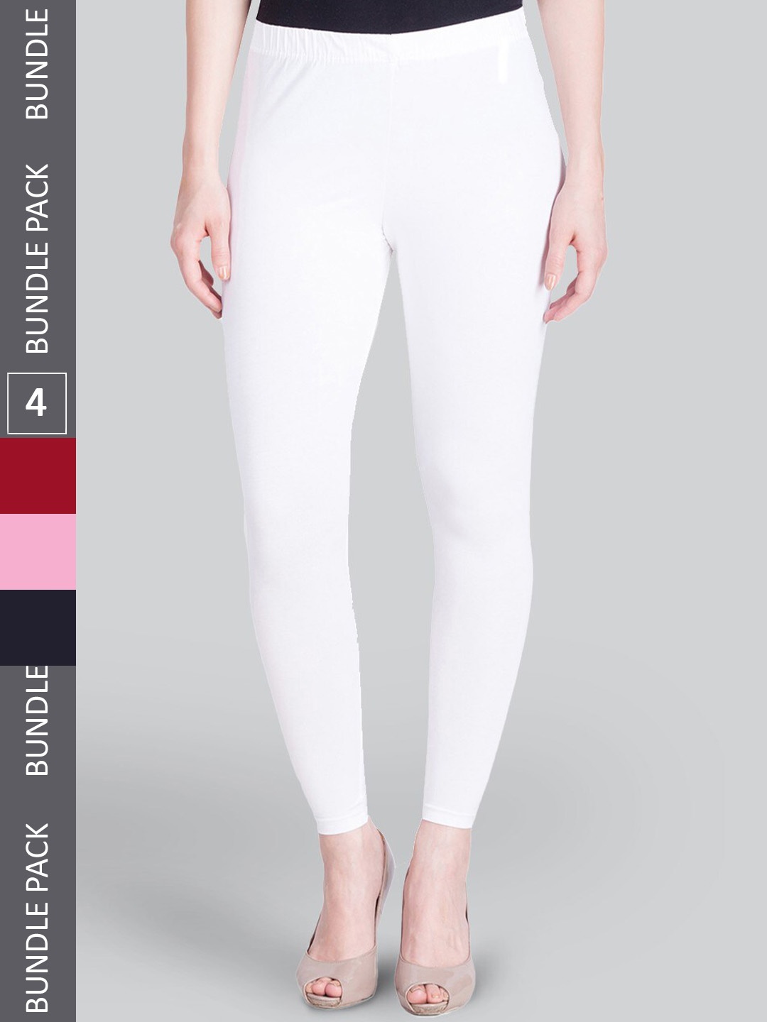 

LYRA Pack Of 4 Ankle-Length Leggings, White