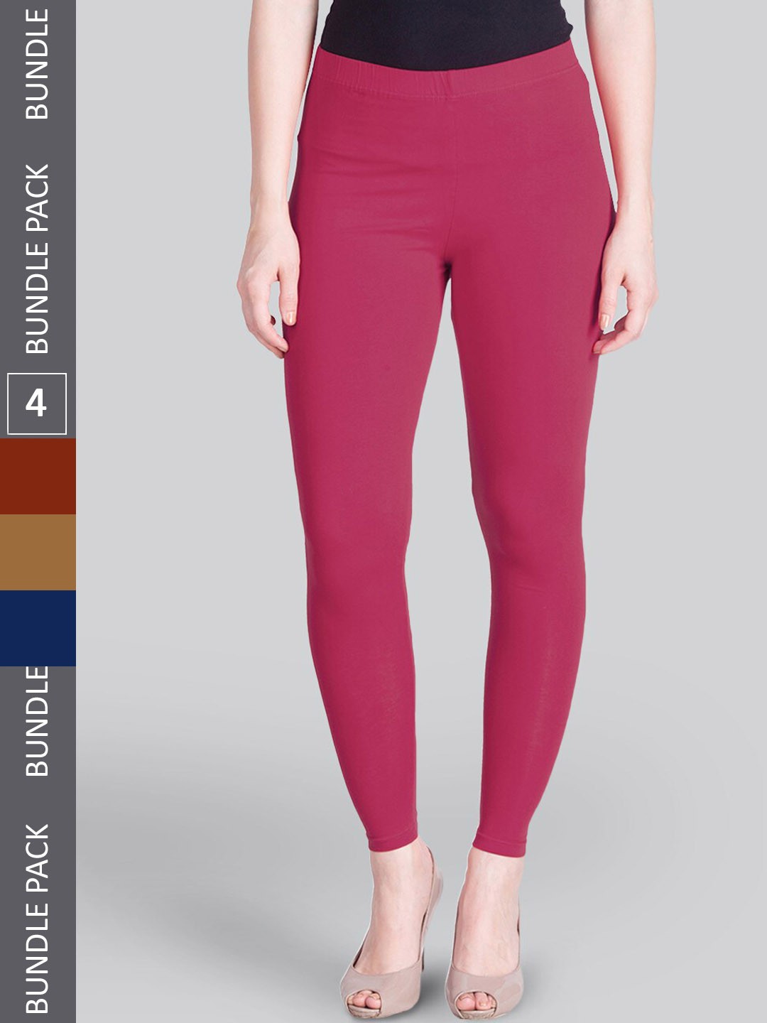 

LYRA Pack Of 4 Ankle-Length Leggings, Pink