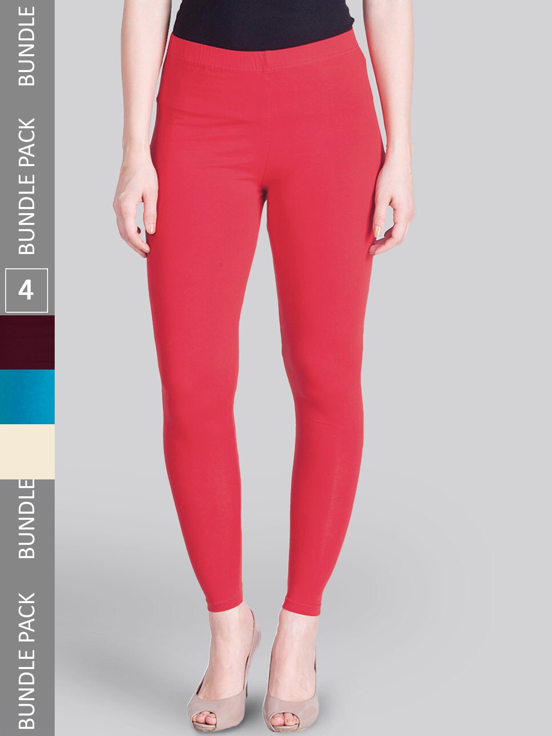 

LYRA Pack Of 4 Ankle-Length Leggings, Pink
