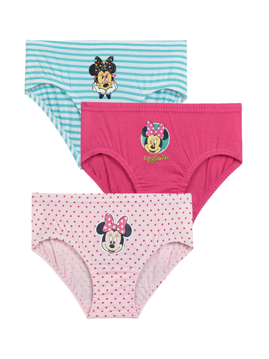 

Bodycare Kids Girls Pack Of 3 Assorted Minnie & Friends Printed Cotton Basic Briefs