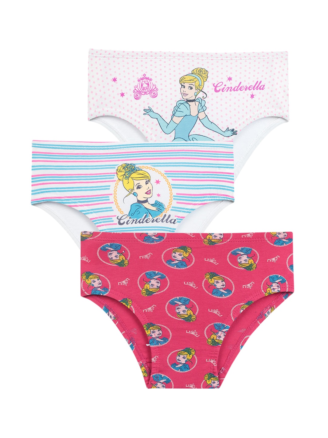 

Bodycare Kids Girls Pack Of 3 Assorted Disney Princess Printed Pure Cotton Hipster Briefs