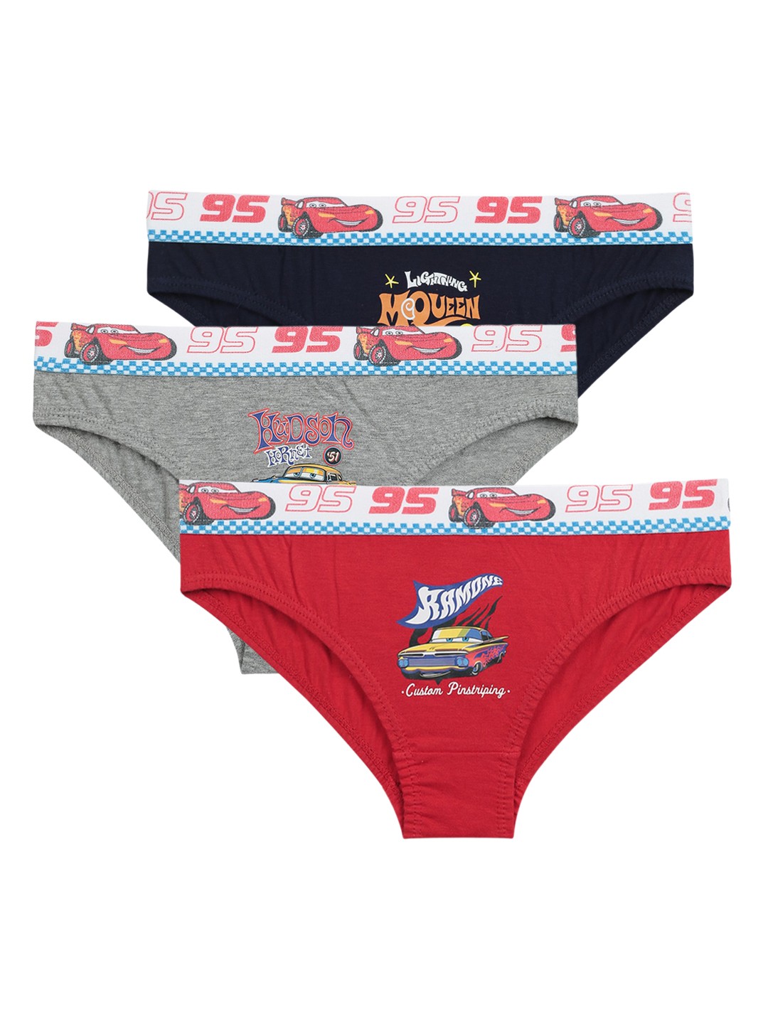 

Bodycare Kids Boys Pack Of 3 Assorted Cars Printed Cotton Basic Briefs