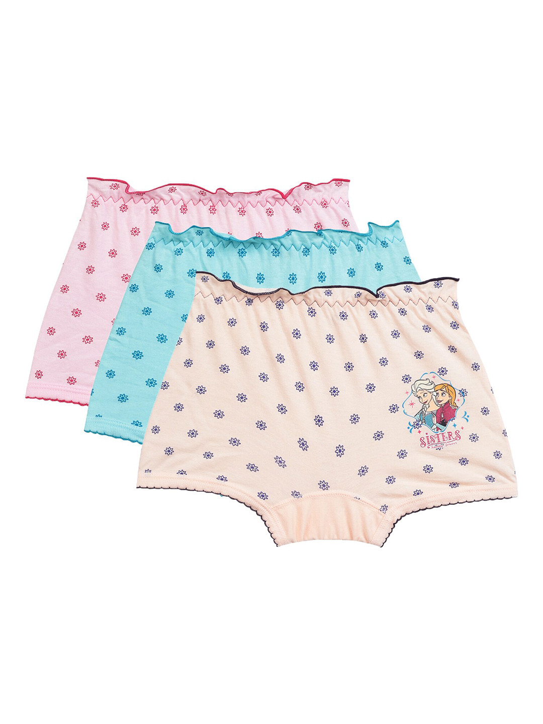

Bodycare Kids Girls Pack Of 3 Assorted Printed Pure Cotton Boxer-Style Briefs