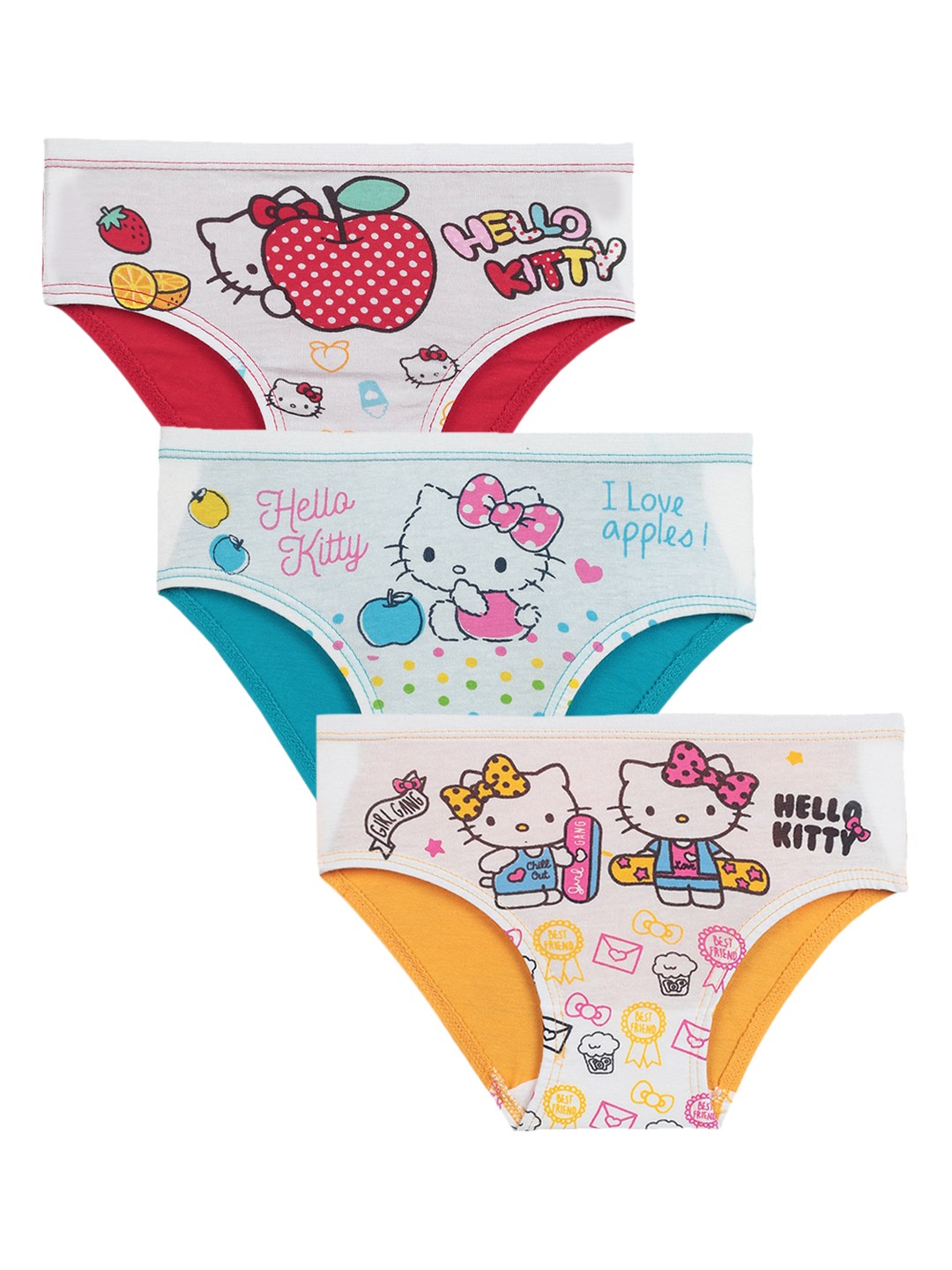 

Bodycare Kids Girls Pack Of 3 Assorted Cotton Hipster Briefs