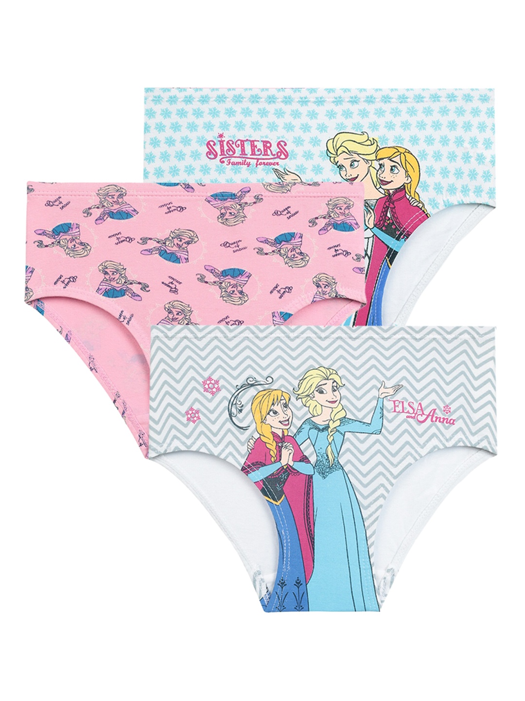 

Bodycare Kids Girls Pack Of 3 Assorted Frozen Printed Cotton Hipster Briefs