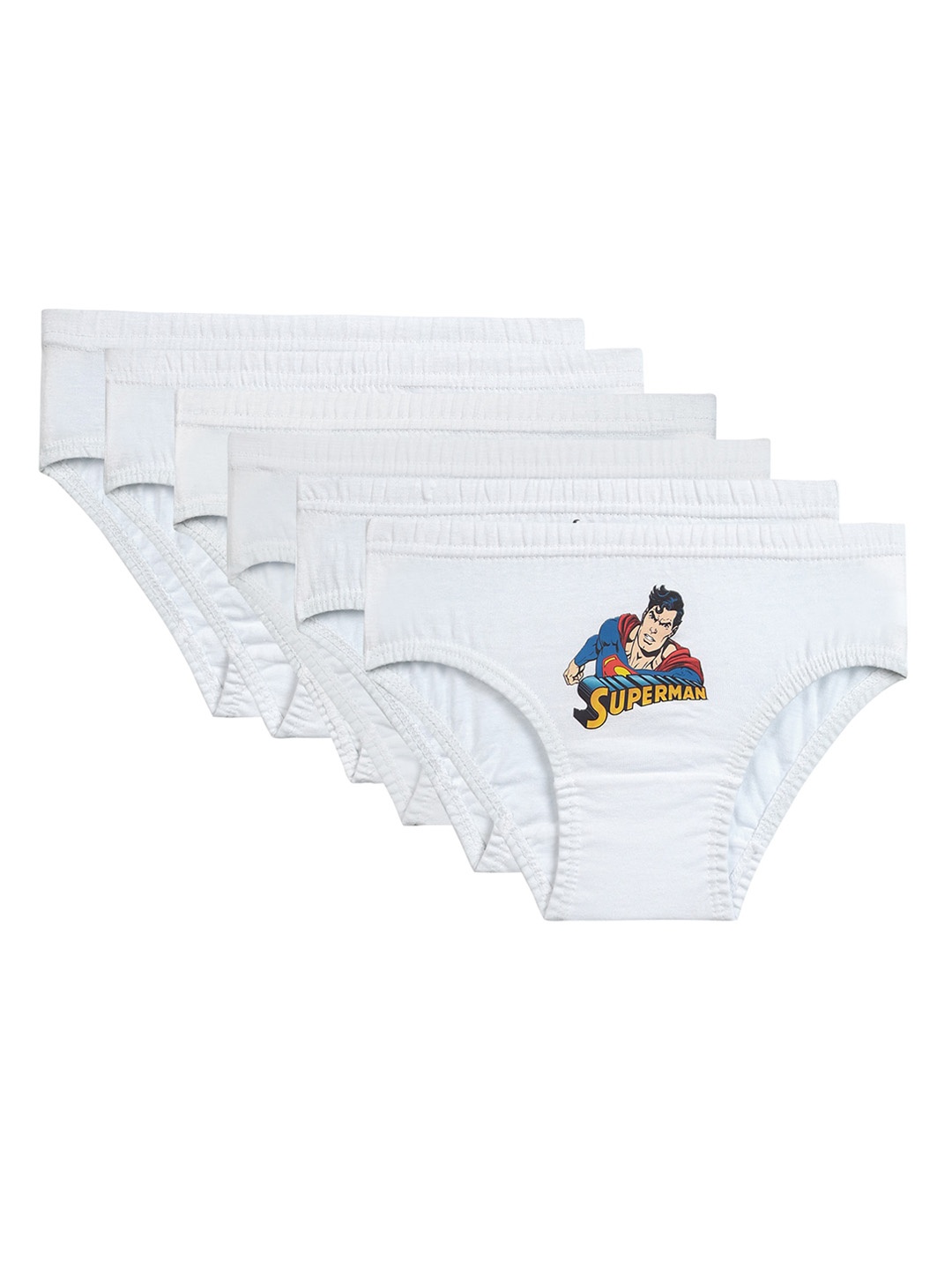 

Bodycare Kids Boys Pack of 6 Printed Pure Cotton Basic Briefs KIA2611-PK007_P6, White