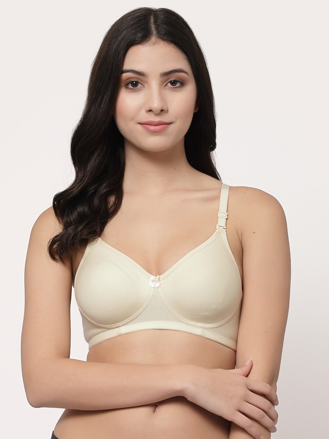 

Docare Cotton Lightly Padded All Day Comfort Full Coverage Seamless Bra, Beige