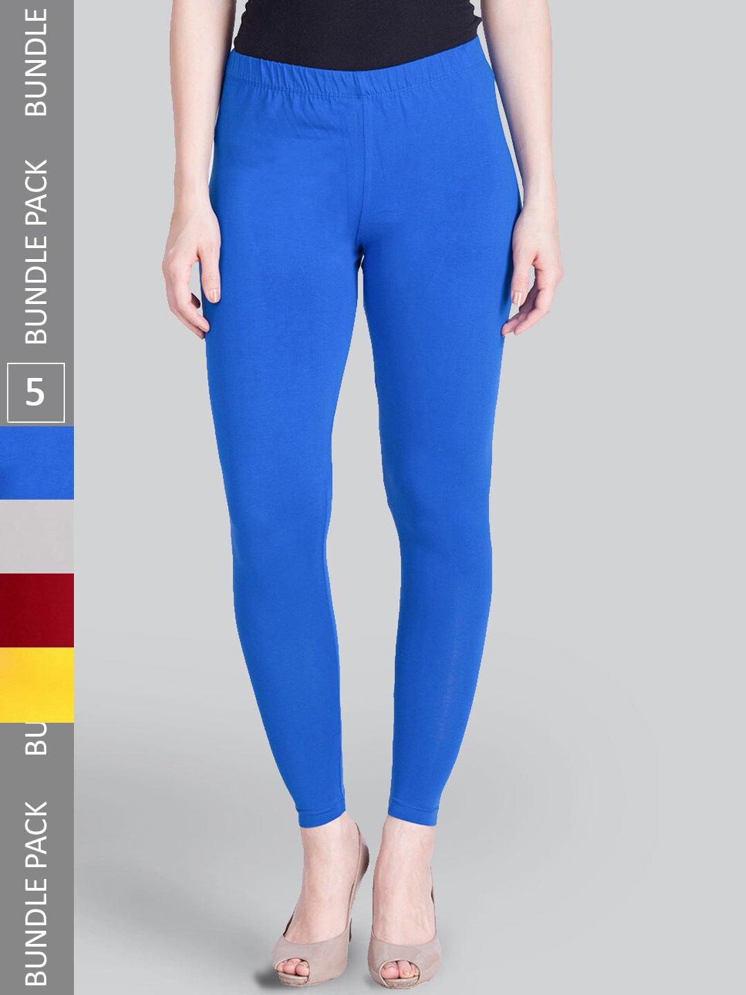 

LYRA Pack Of 5 Ankle-Length Leggings, White