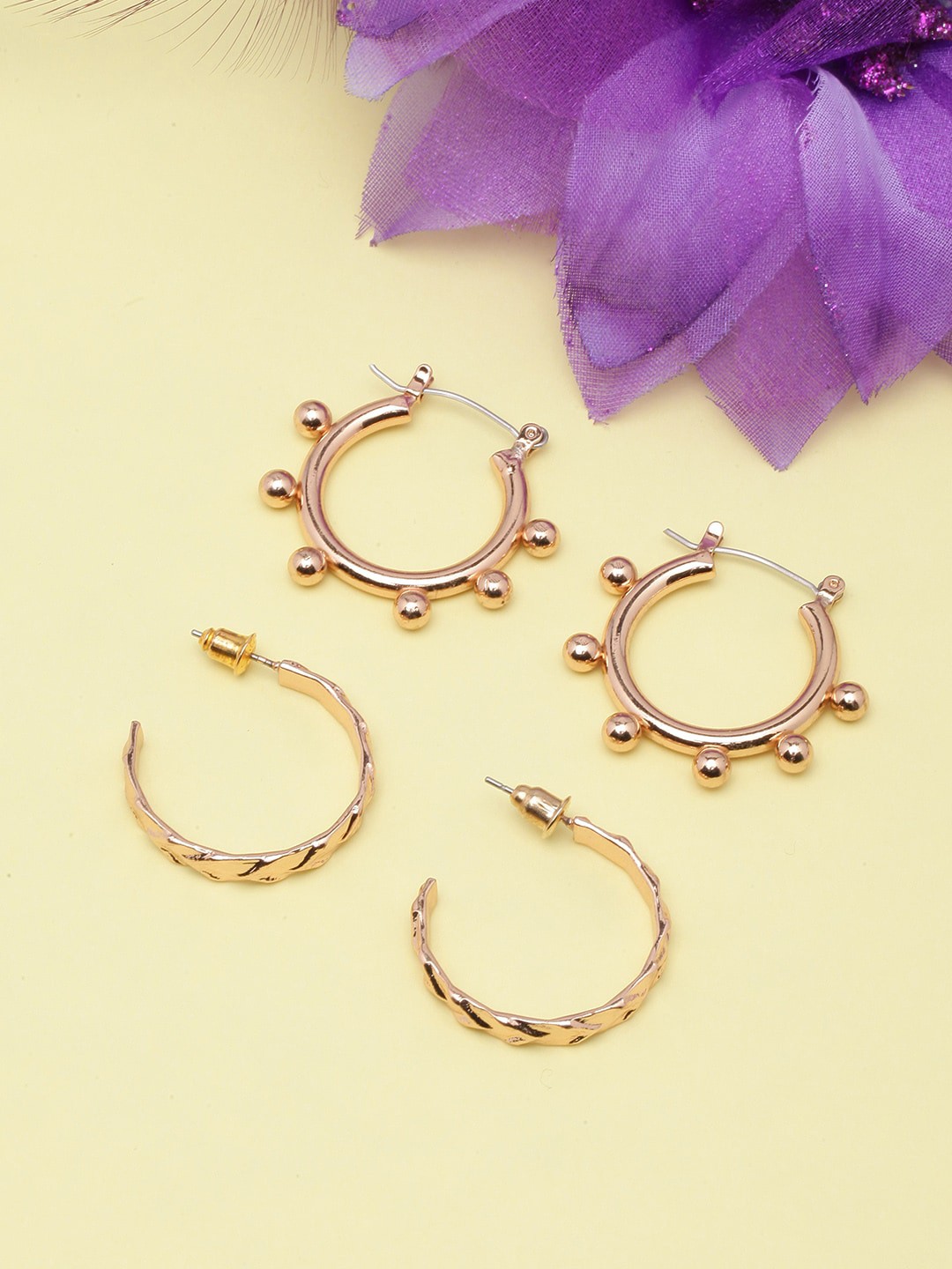 

DressBerry Set Of 2 Gold-Plated Half Hoop Earrings