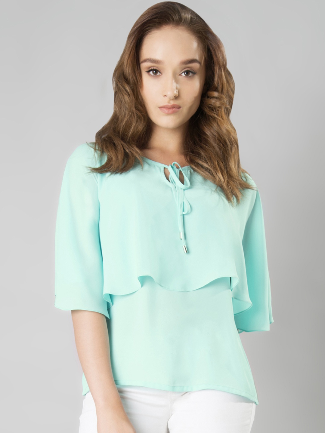 

FabAlley Women Blue Solid Top