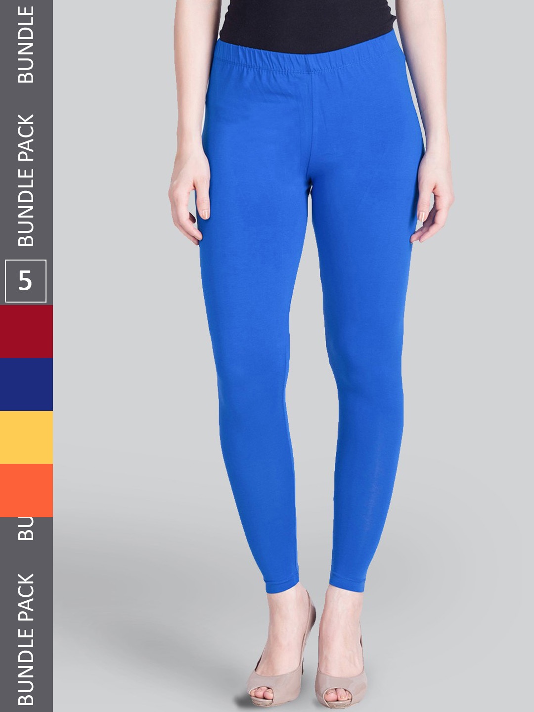 

LYRA Pack Of 5 Ankle-Length Leggings, Maroon