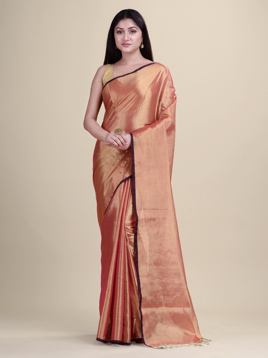 

Laa Calcutta Silk Blend Saree, Gold