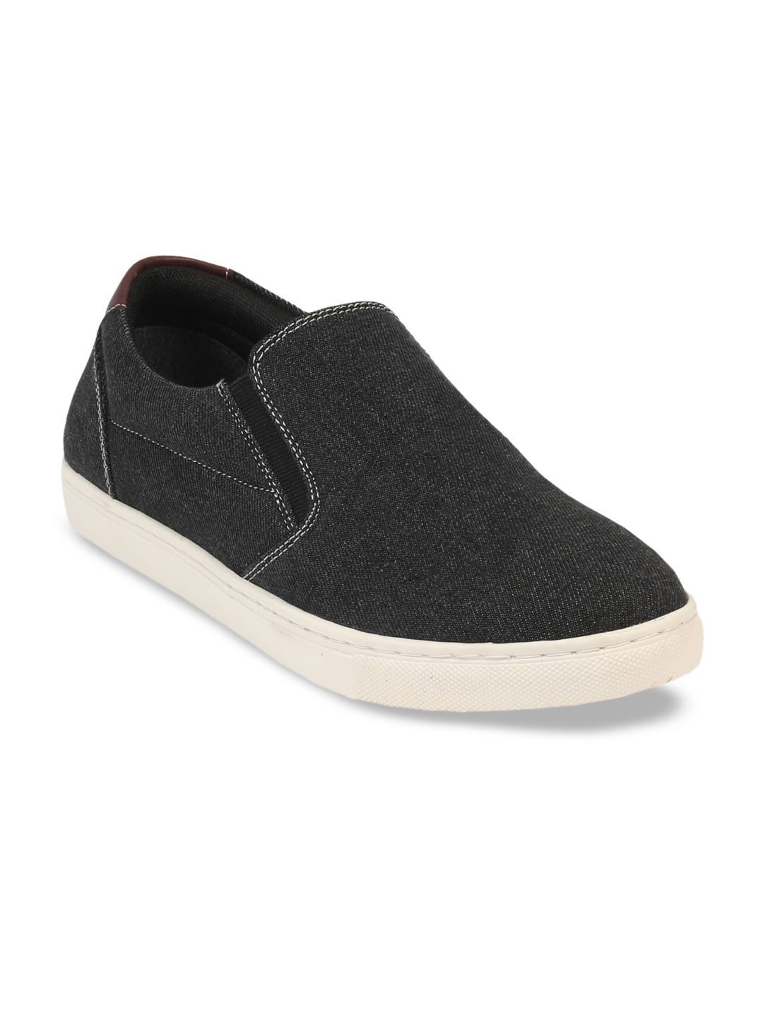 

SPYKAR Men Canvas Contrast Sole Slip-On Sneakers, Black