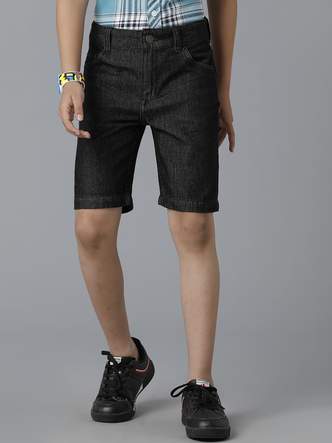 

UNDER FOURTEEN ONLY Boys Denim Shorts, Black