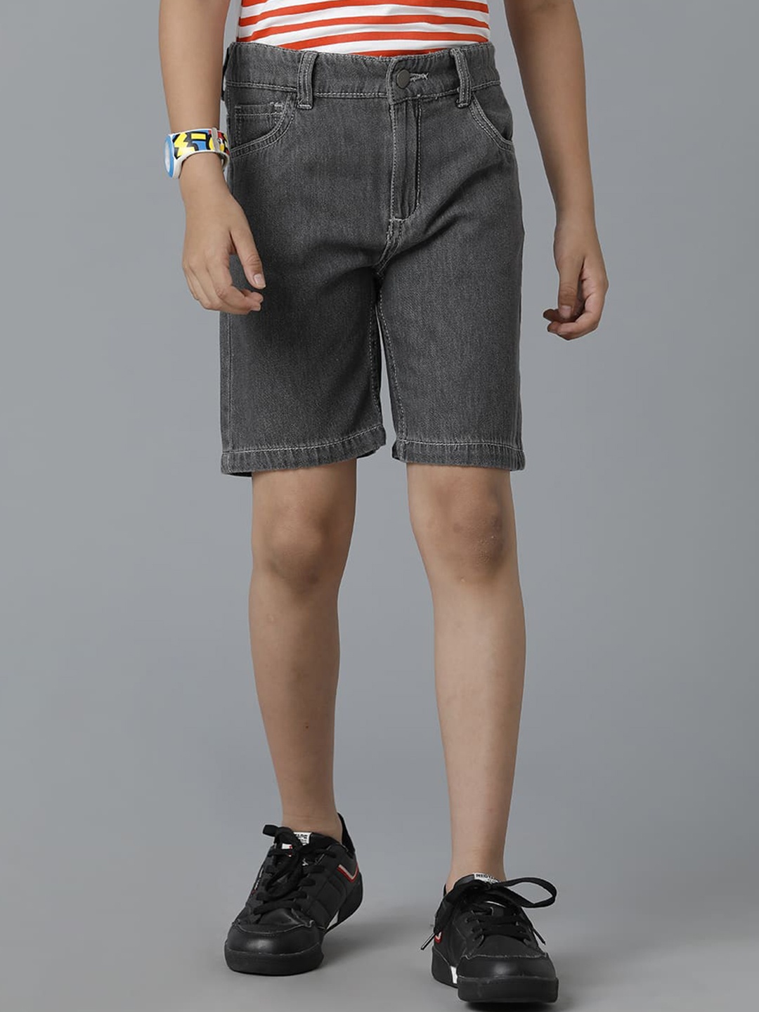 

UNDER FOURTEEN ONLY Boys Denim Shorts, Grey
