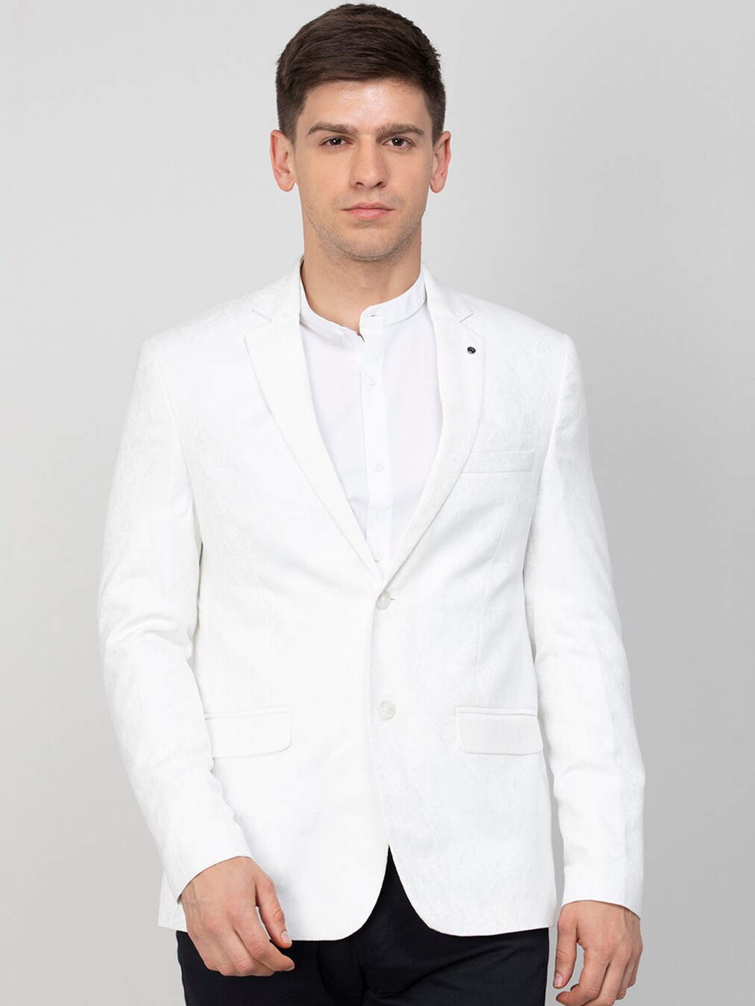 

CODE by Lifestyle Men Single-Breasted Unlined Slim-Fit Blazer, White