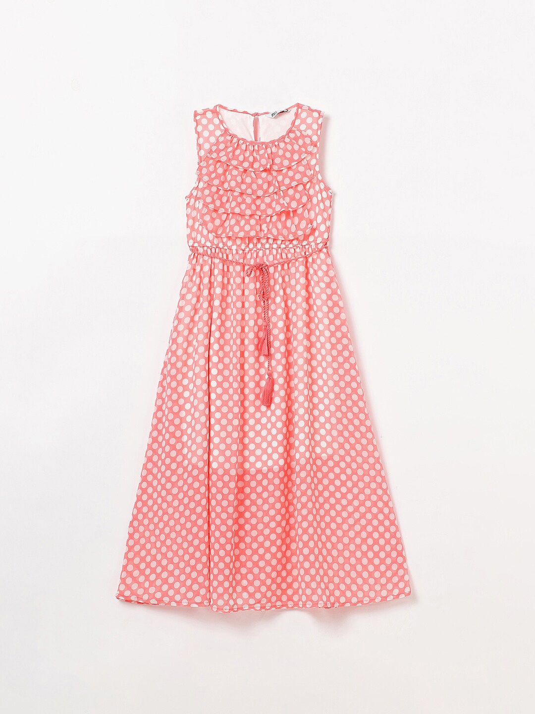 

Fame Forever by Lifestyle Girls Polka Dots Printed Maxi Dress, Coral