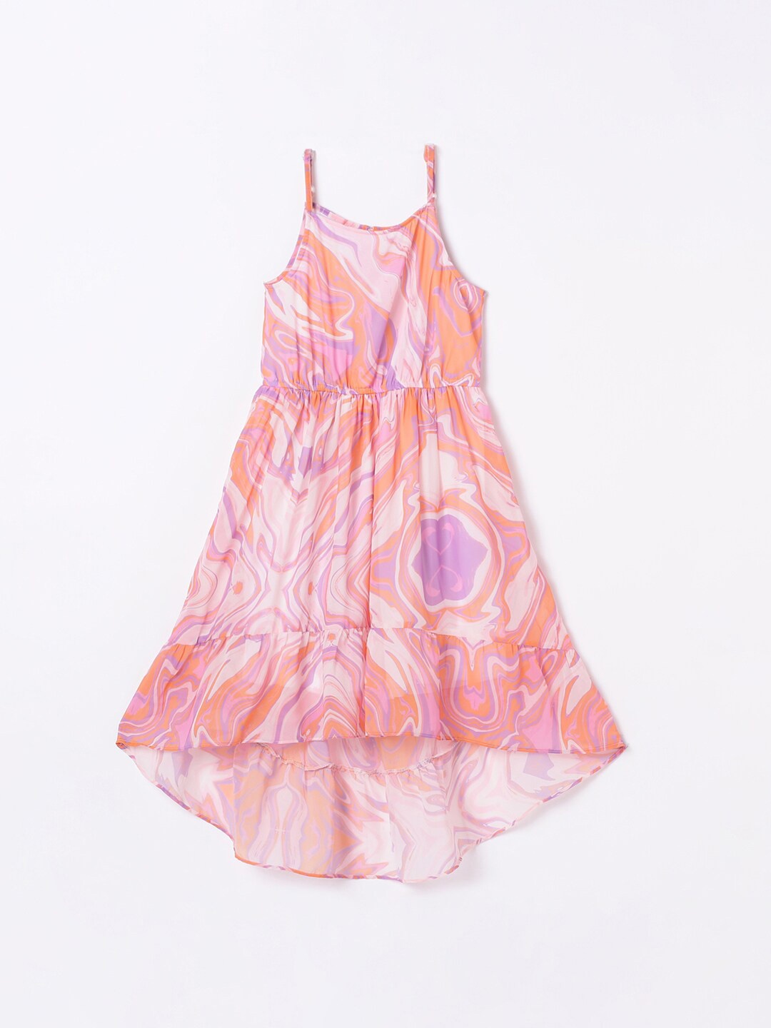 

Fame Forever by Lifestyle Shoulder Straps Printed A-Line Dress, Coral