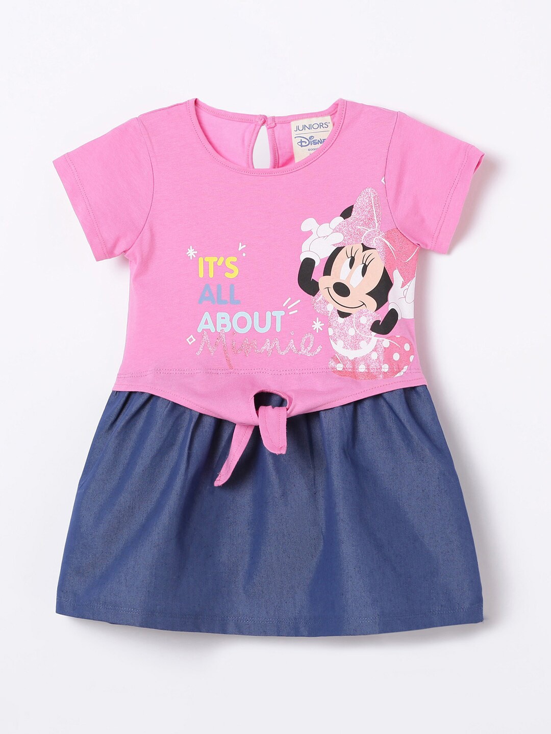 

Juniors by Lifestyle Girls Minnie Mouse Printed Cotton A-Line Dress, Pink