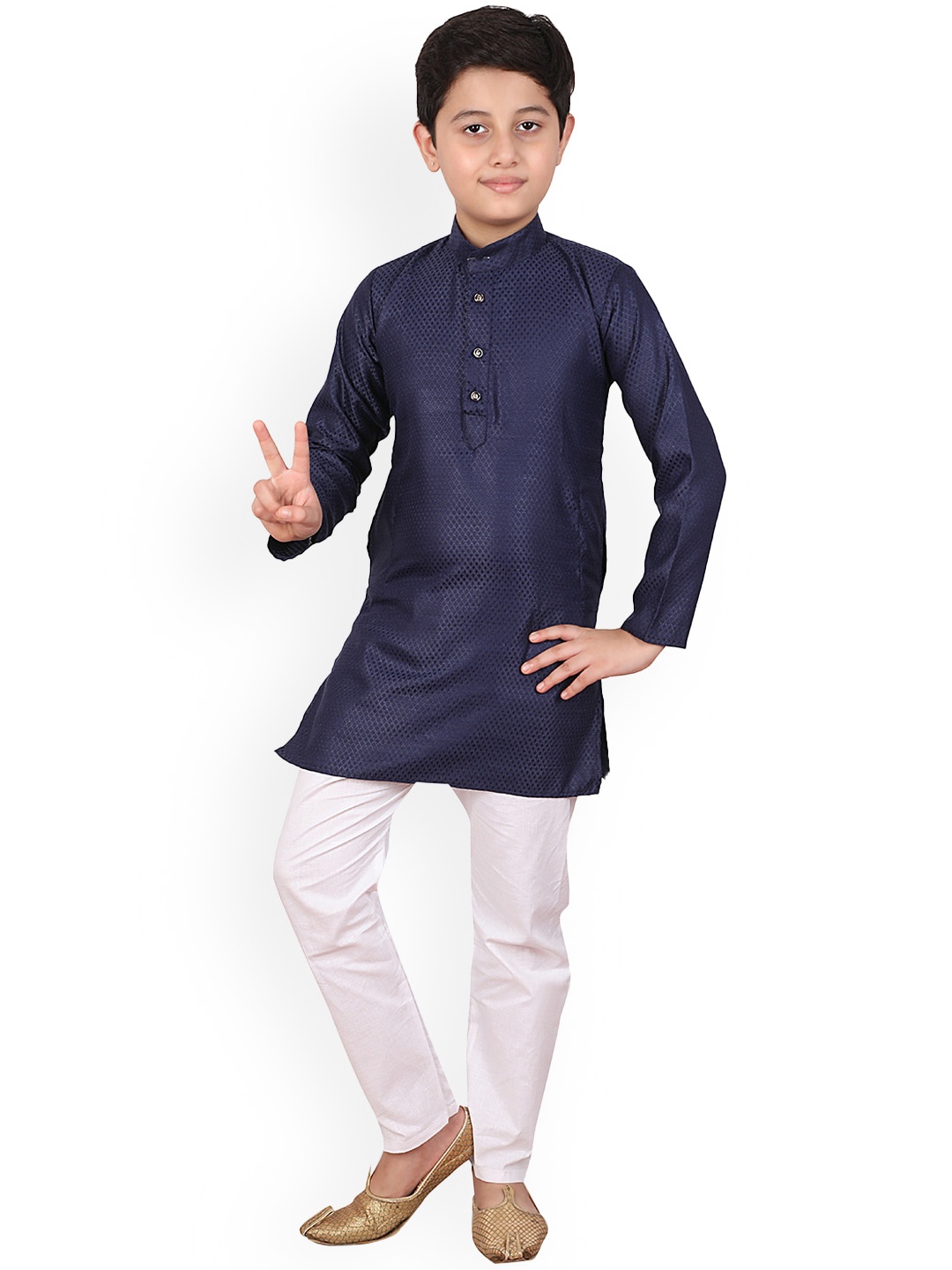 

Pro-Ethic STYLE DEVELOPER Boys Blue Pure Cotton Kurta with Pyjamas