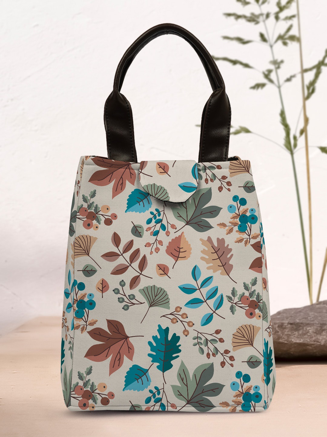 

Crazy Corner Canvas Printed Lunch Bag, Beige