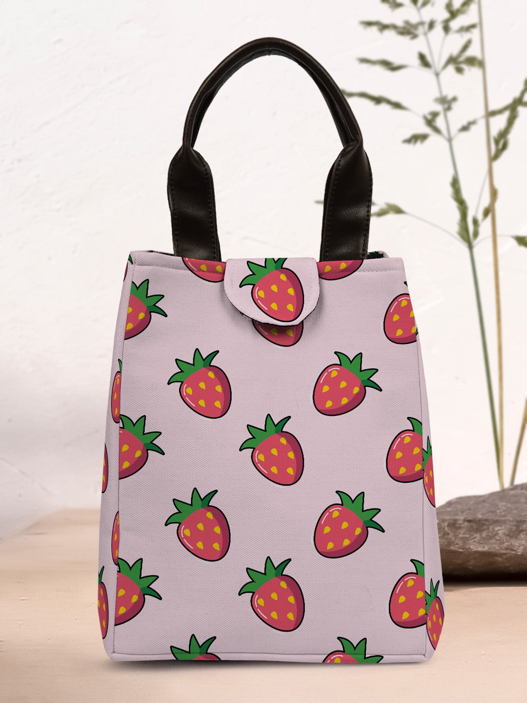 

Crazy Corner Canvas Printed Lunch Bag, Lavender