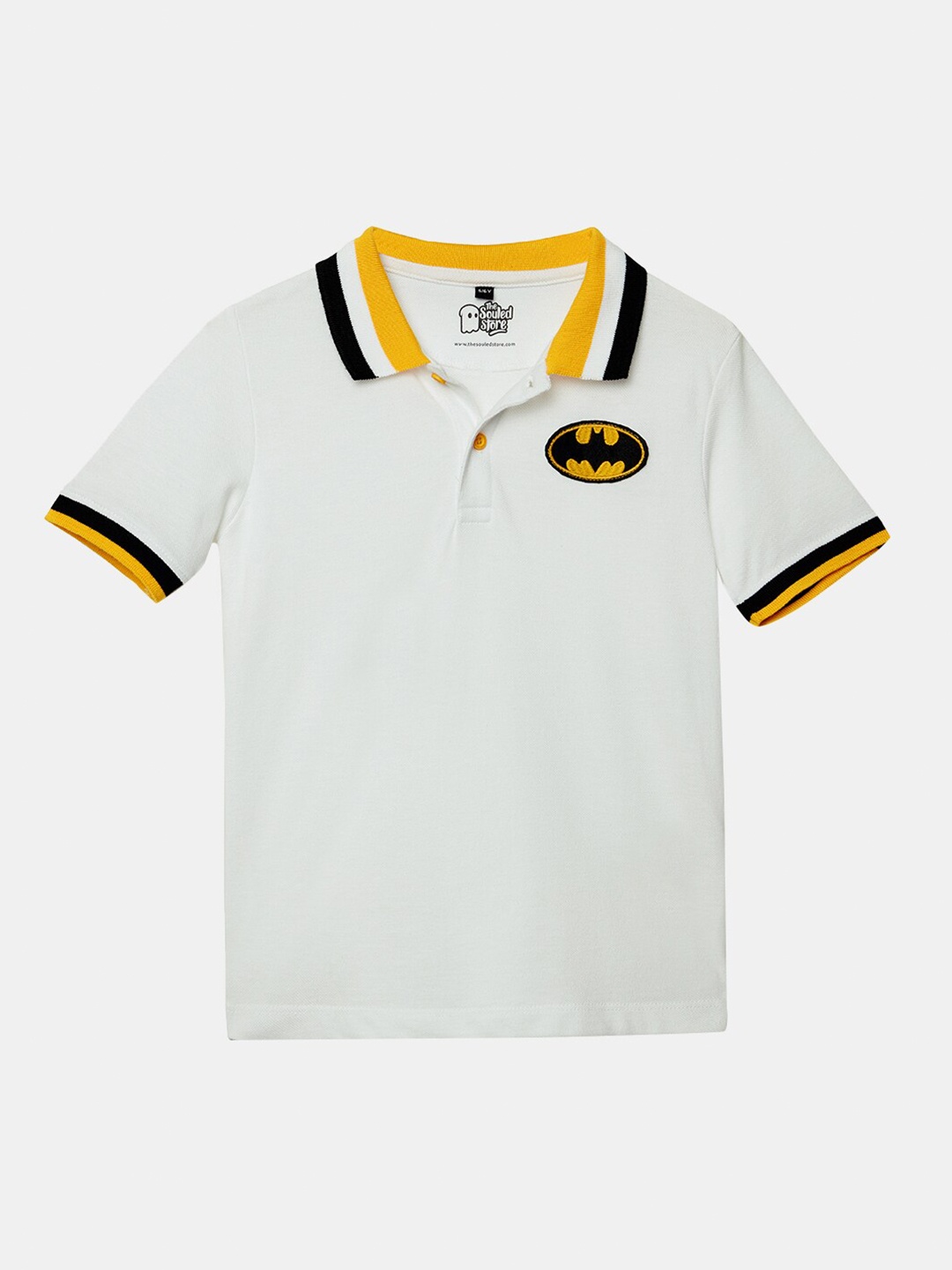 

The Souled Store Boys Polo Collar Pure Cotton T-shirt, White