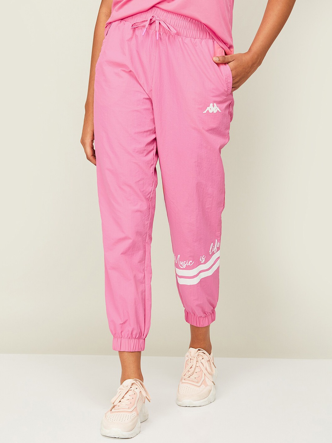 

Kappa Women High-Rise Slim-Fit Joggers, Pink