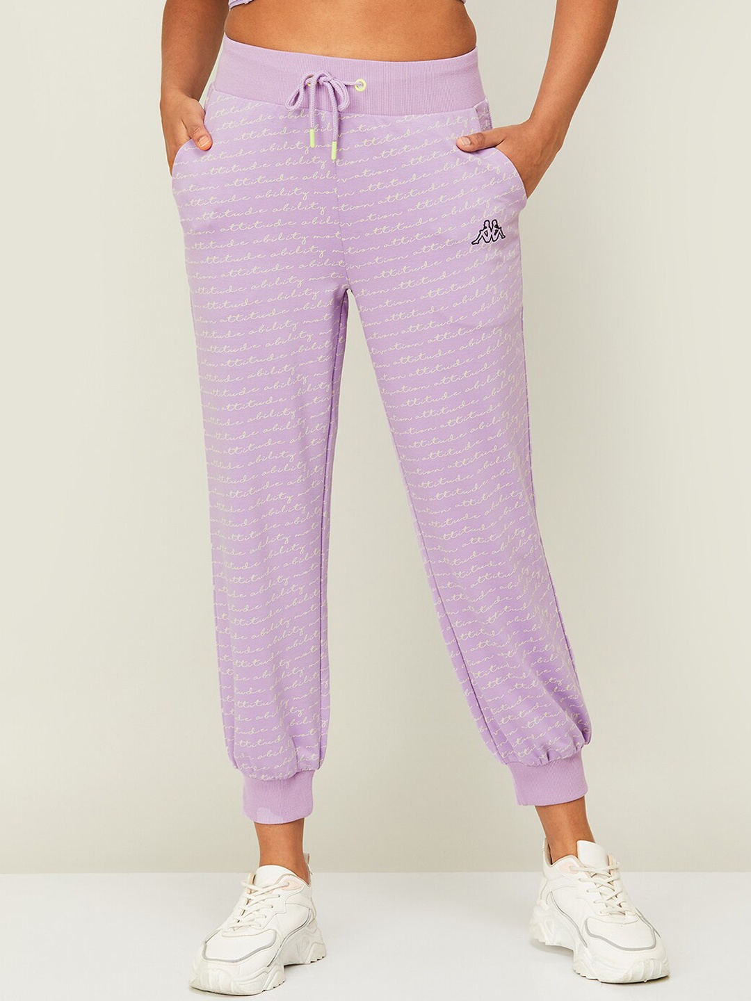 

Kappa Women Printed Slim-Fit Joggers, Lavender