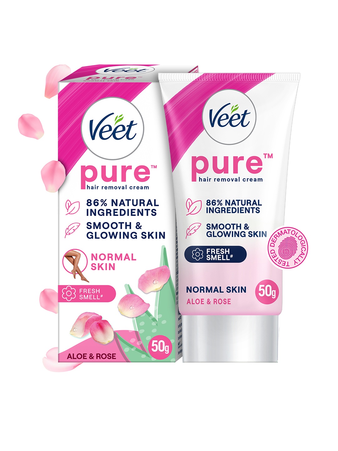 

Veet Pure Hair Removal Cream For Normal Skin - 50 g, Pink