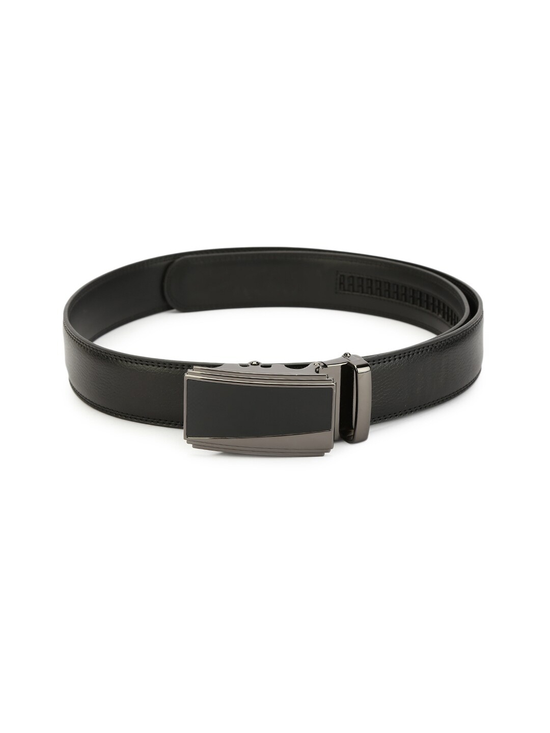 

Pacific Gold Men Leather Belt With Silder Buckle, Black