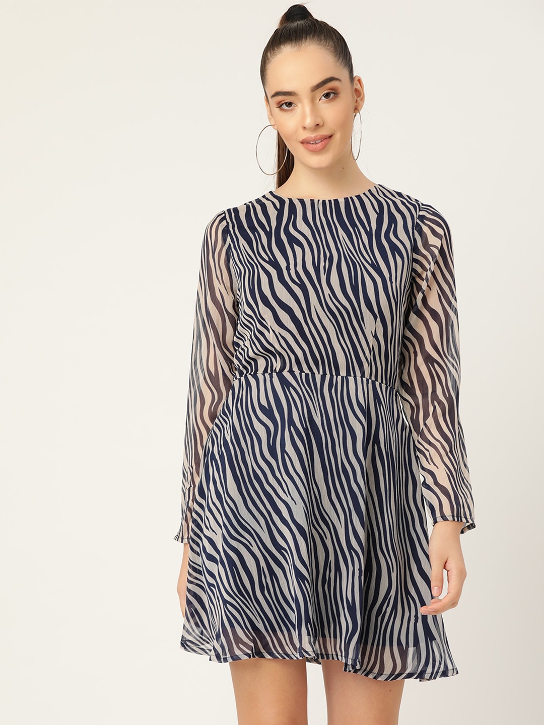 

DODO & MOA Animal Georgette Dress, Black
