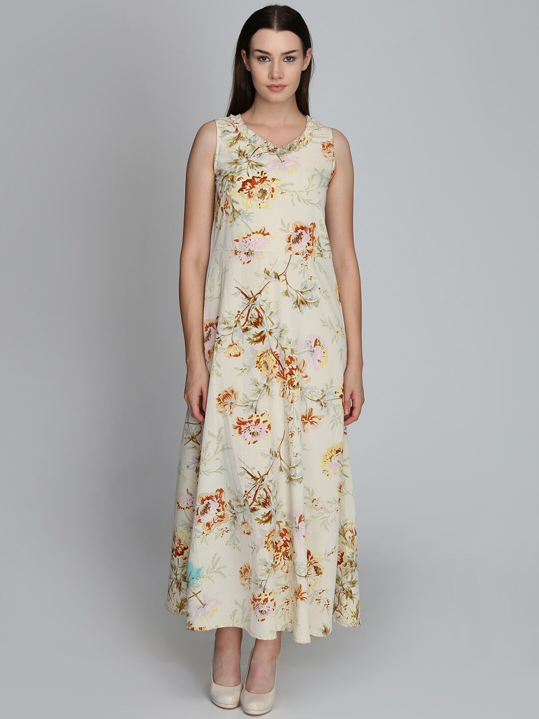 

DODO & MOA Floral Maxi Dress, Yellow