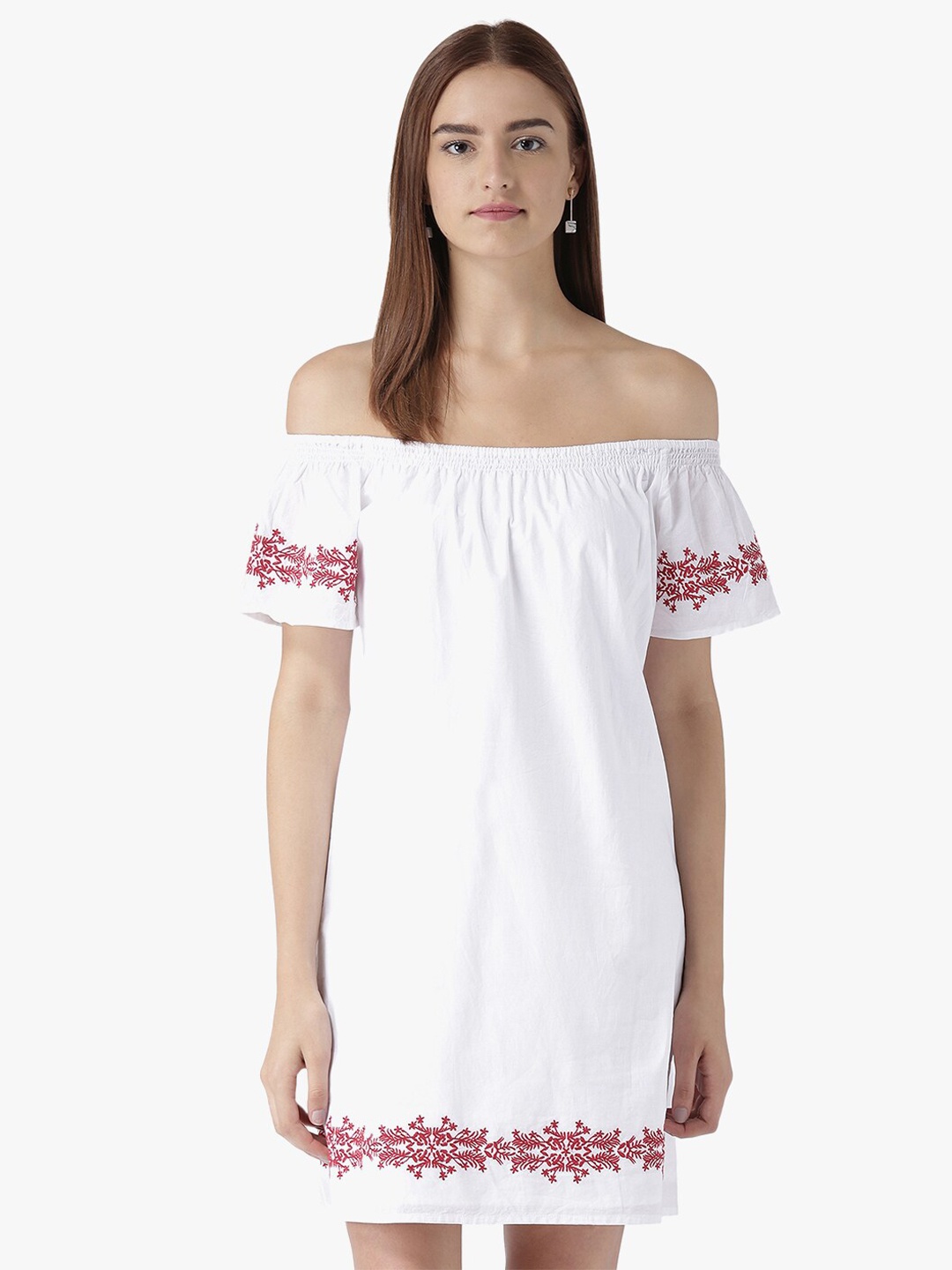 

DODO & MOA Off-Shoulder A-Line Dress, White