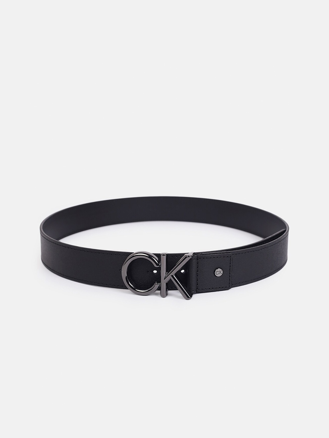 

Calvin Klein Jeans Men Leather Belt With Push Pin Belt, Black