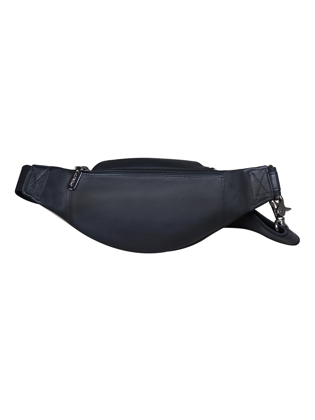 

CALFNERO Genuine Leather Textured Waist Pouch, Black