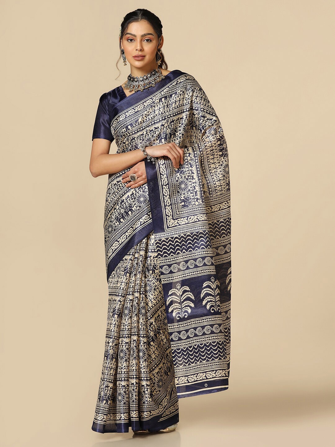 

KALINI Ethnic Motifs Saree, Blue
