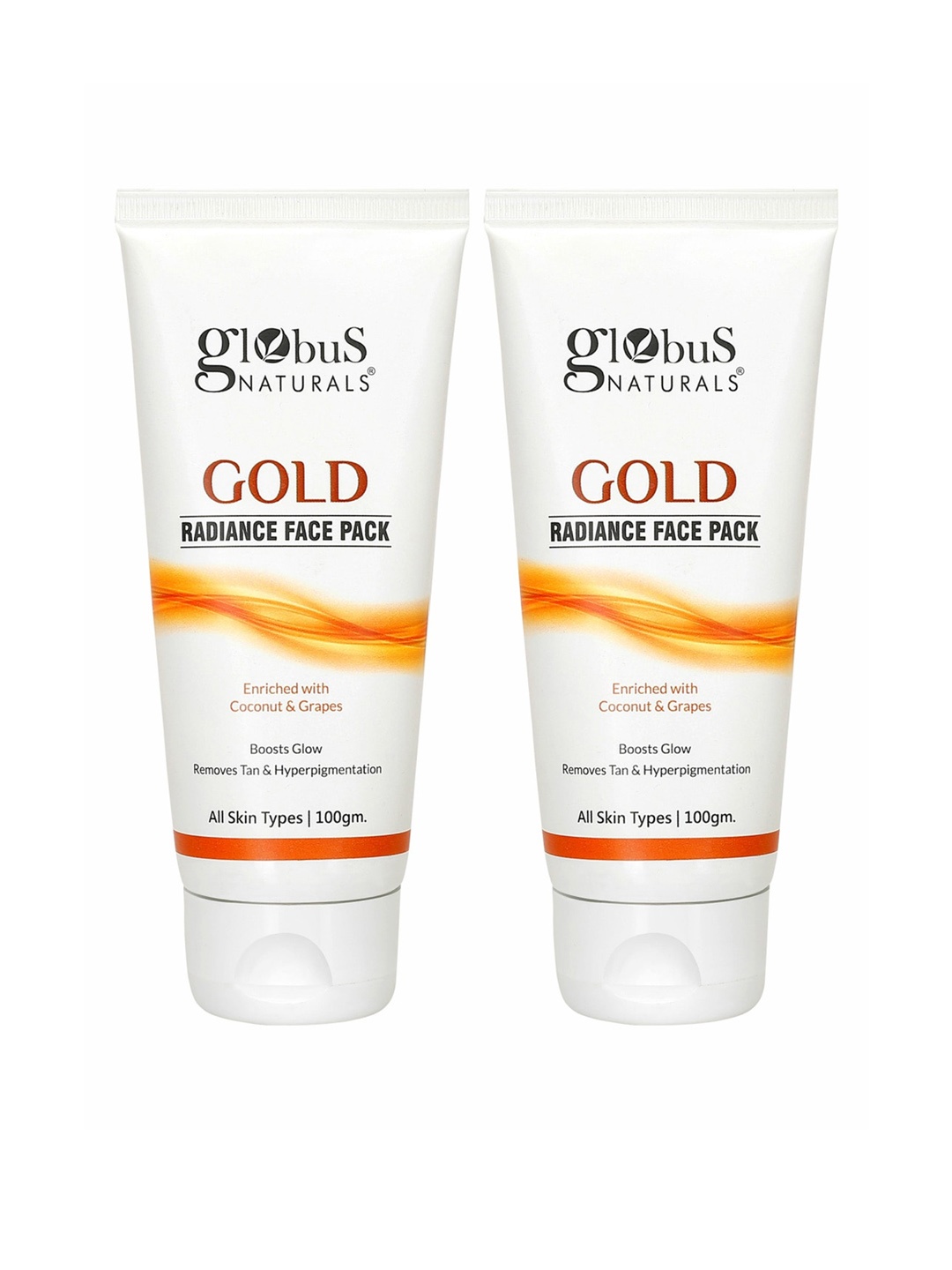 

Globus naturals Set Of 2 Gold Radiance Face Pack with Coconut & Grapes - 100 g Each, White