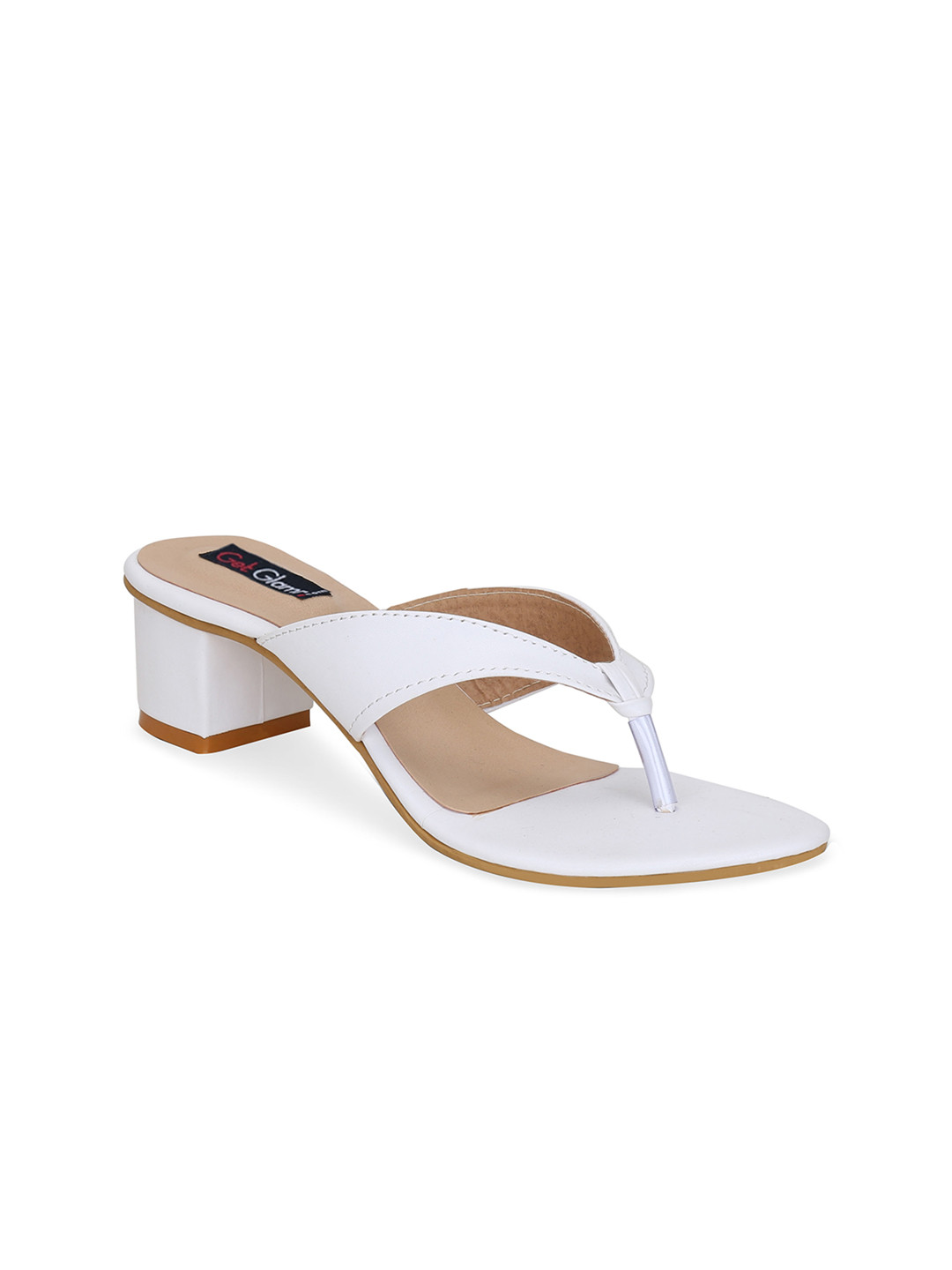 

Get Glamr T-Strap Block Heels, White