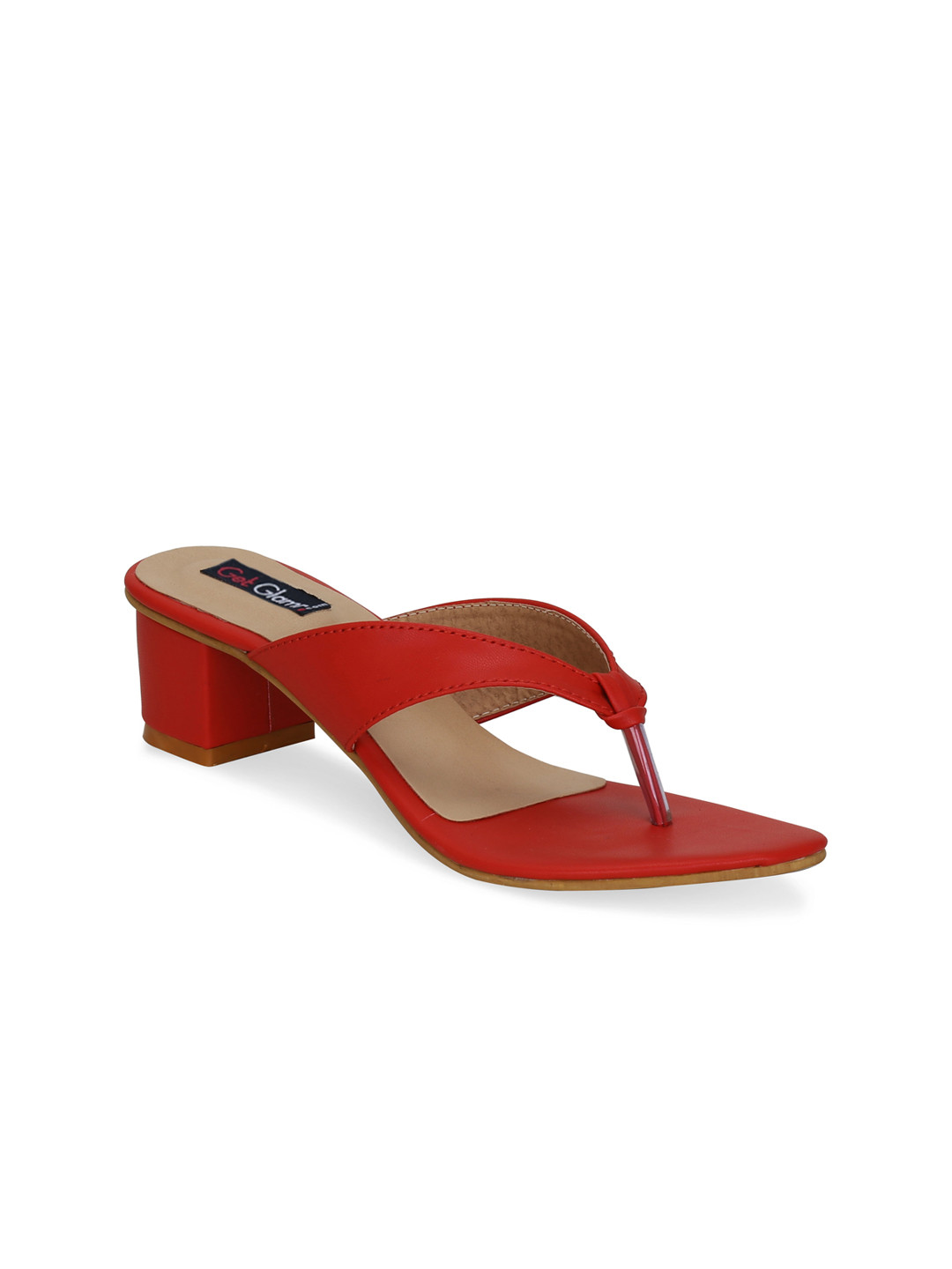

Get Glamr T-Strap Block Heels, Red