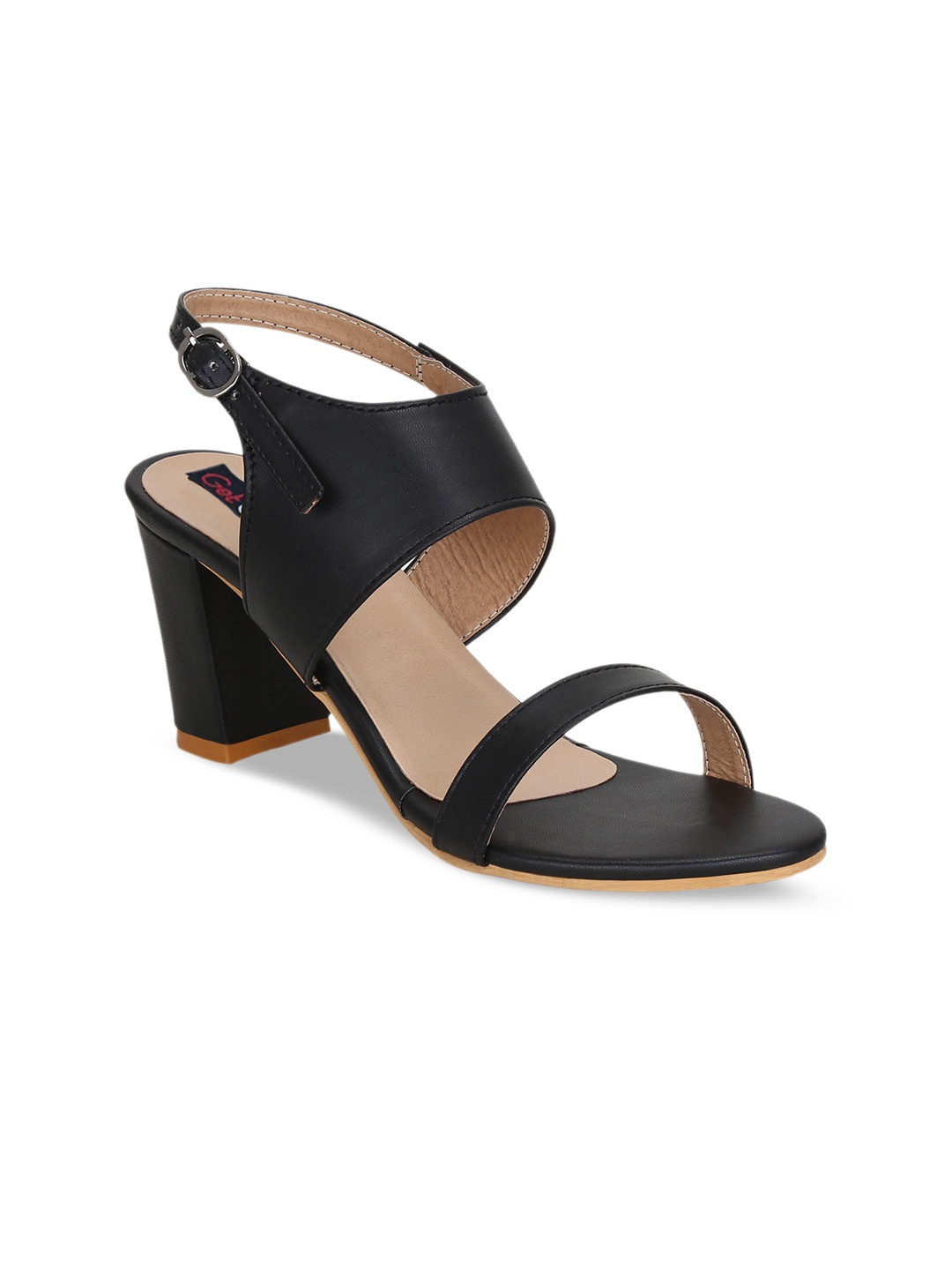 

Get Glamr Open Toe Block Heels, Black