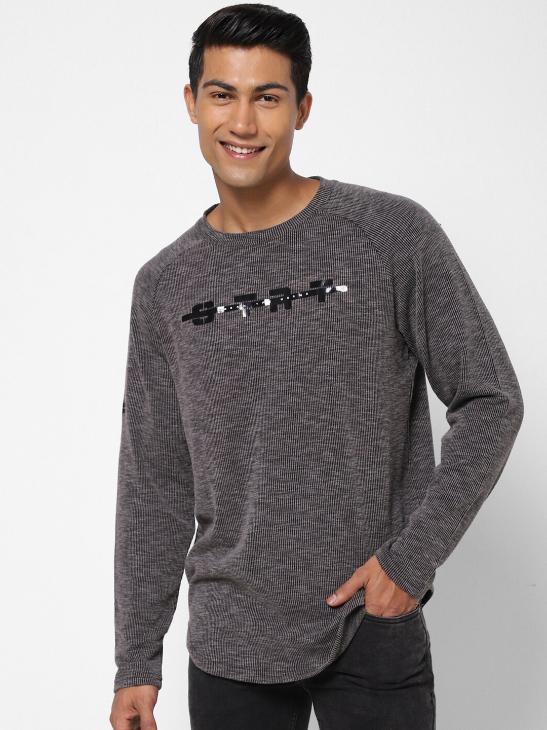 

Street Armor by Pantaloons Typography Printed Cotton T-shirt, Grey