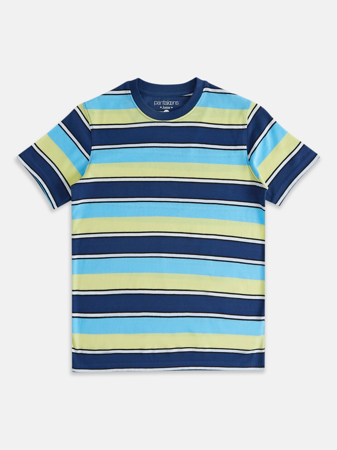 

Pantaloons Junior Boys Striped Cotton T-shirt, Yellow