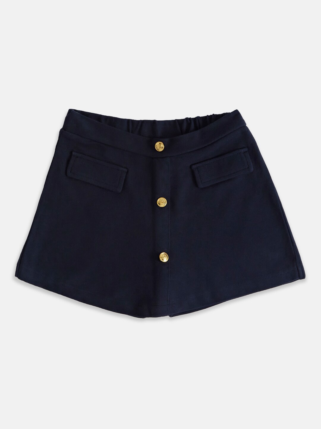 

Pantaloons Junior Girls Cotton Knee Length Skorts, Navy blue