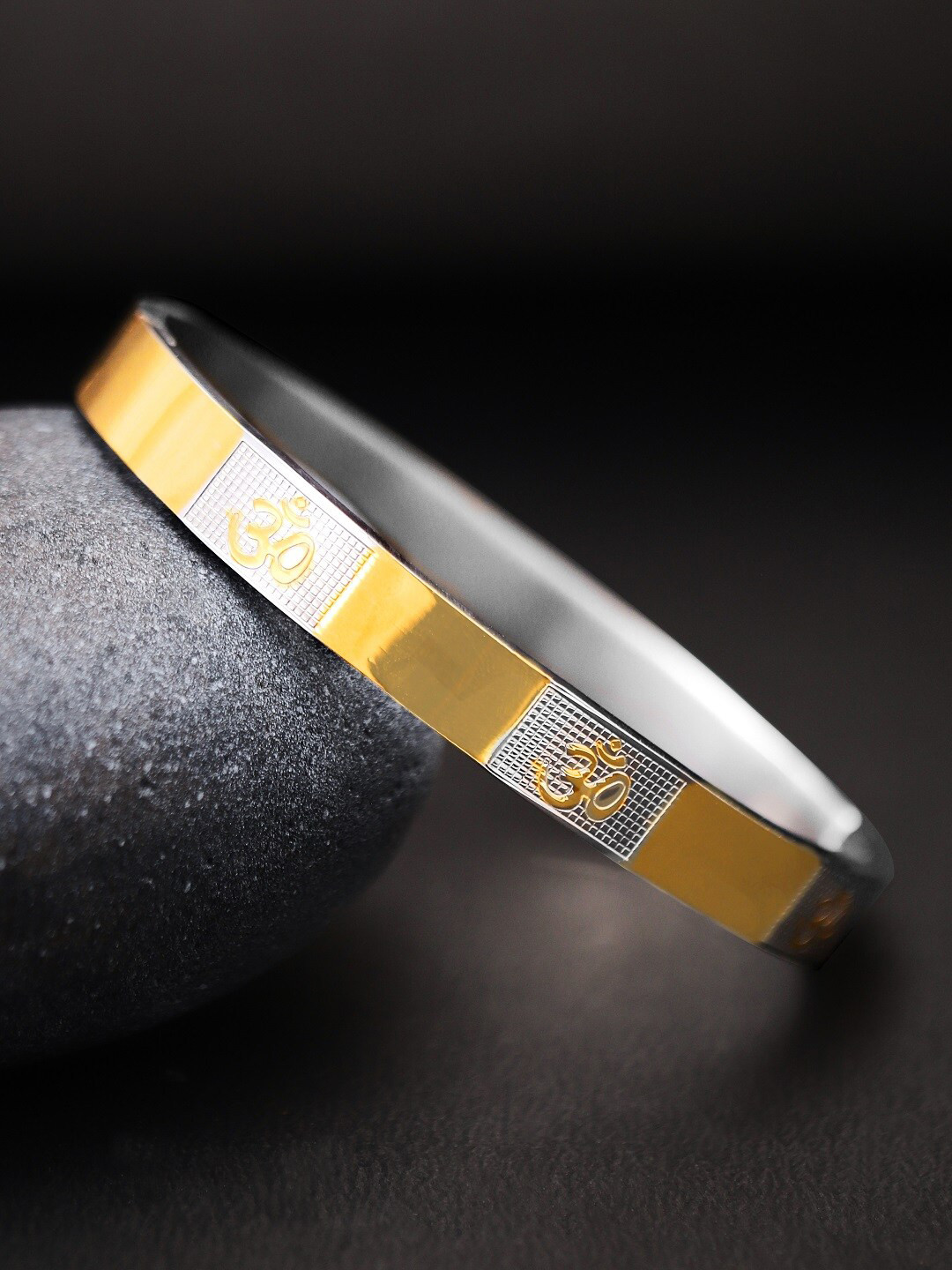 

Roadster Silver-Plated Textured Kada Bracelet