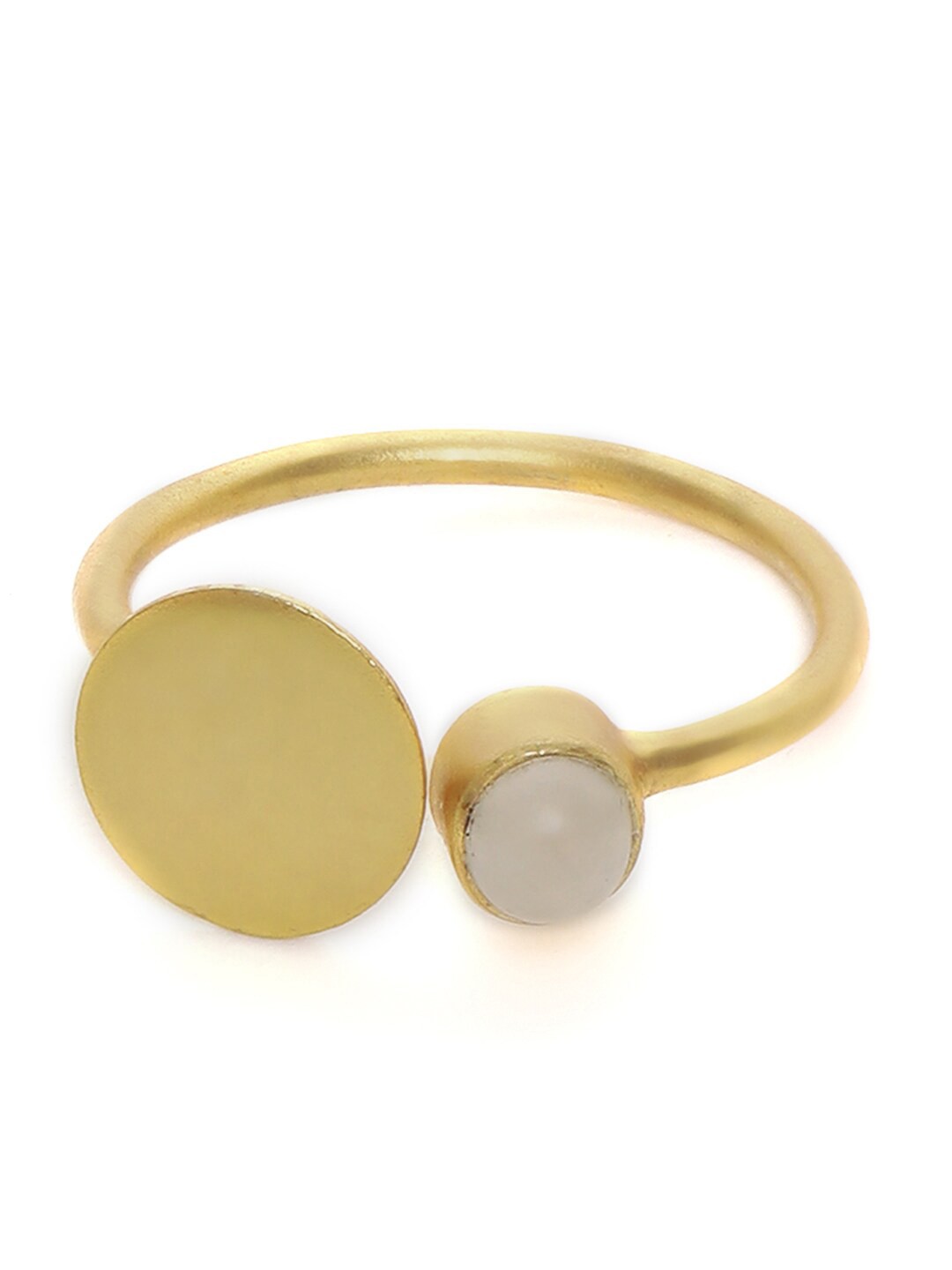 

Fabindia Gold-Plated Stone Studded Adjustable Finger Ring